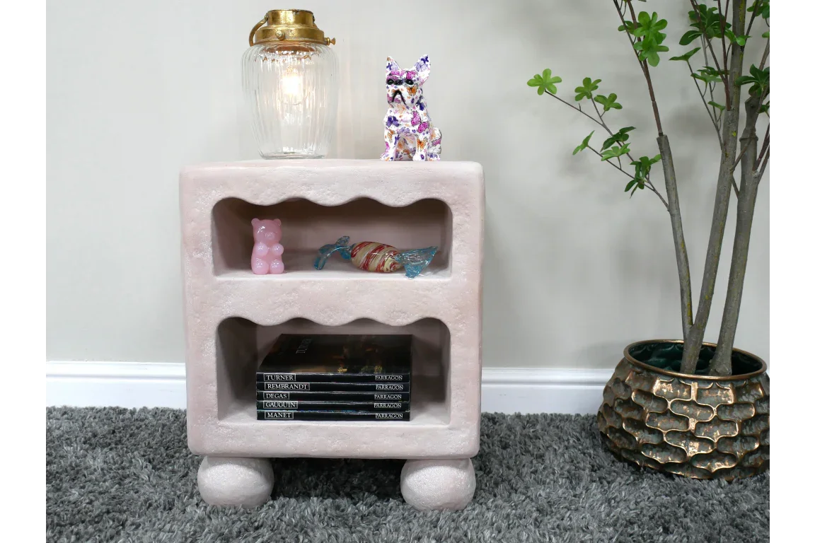 Light Pink Bedside Cabinet - 11059