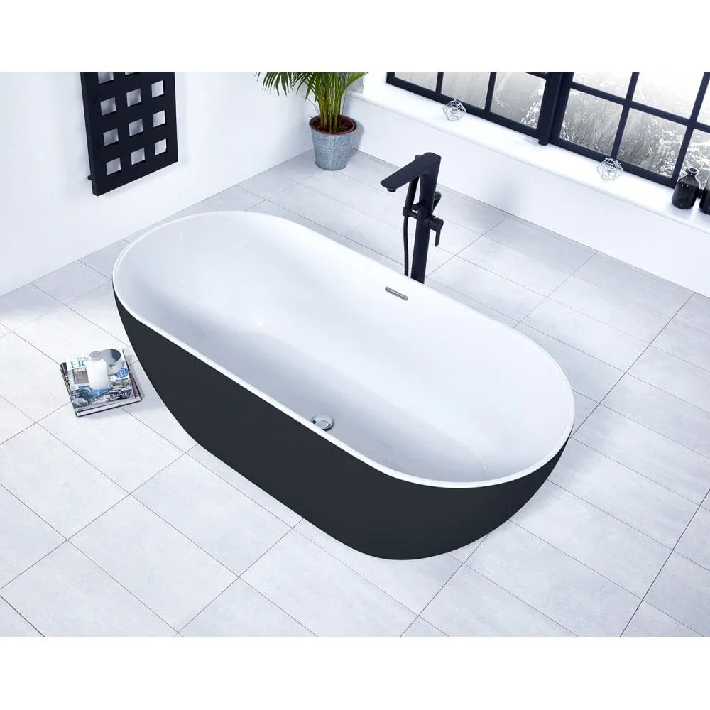 Graphite Summit Black Freestanding Bath