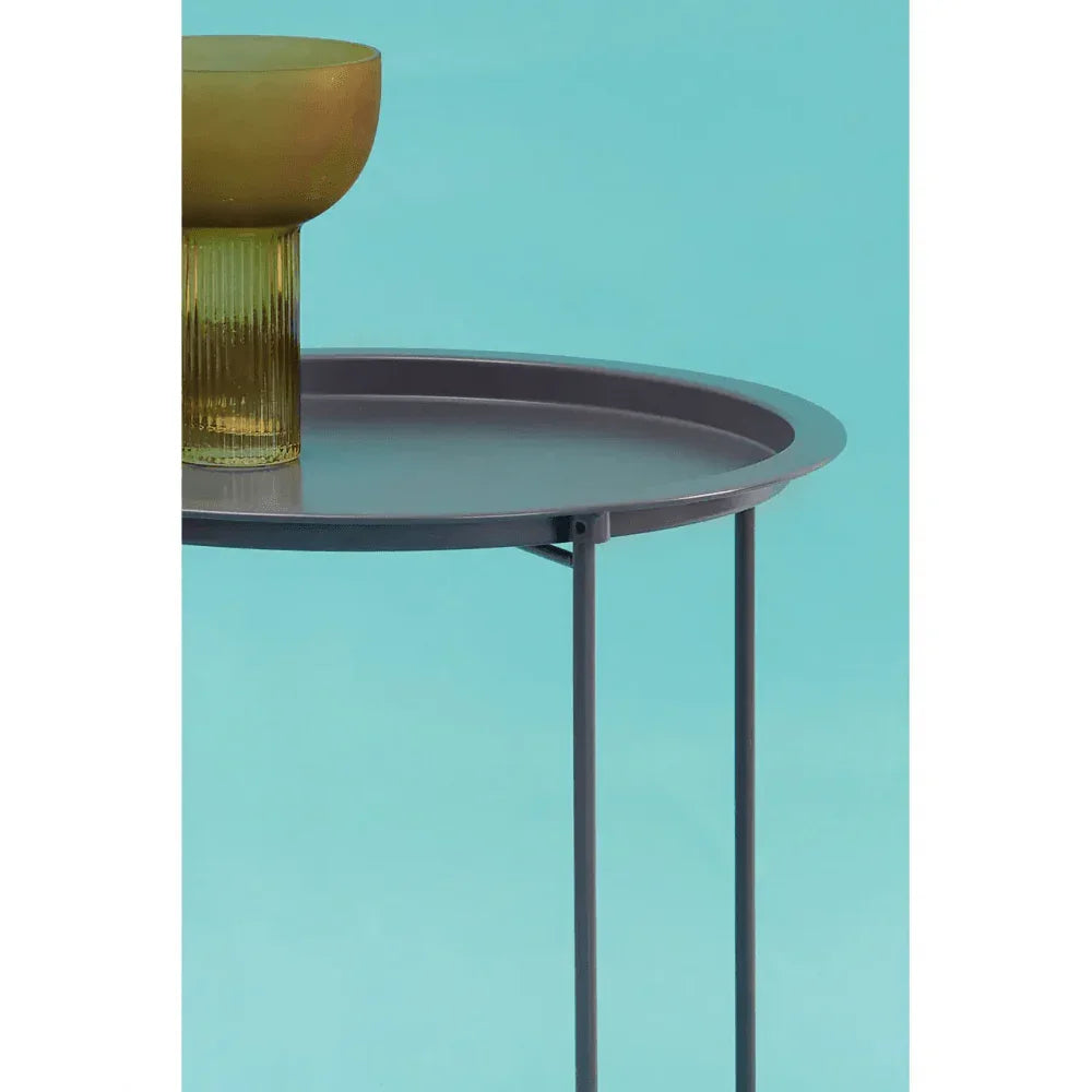 Bronzo Round Grey Side Table