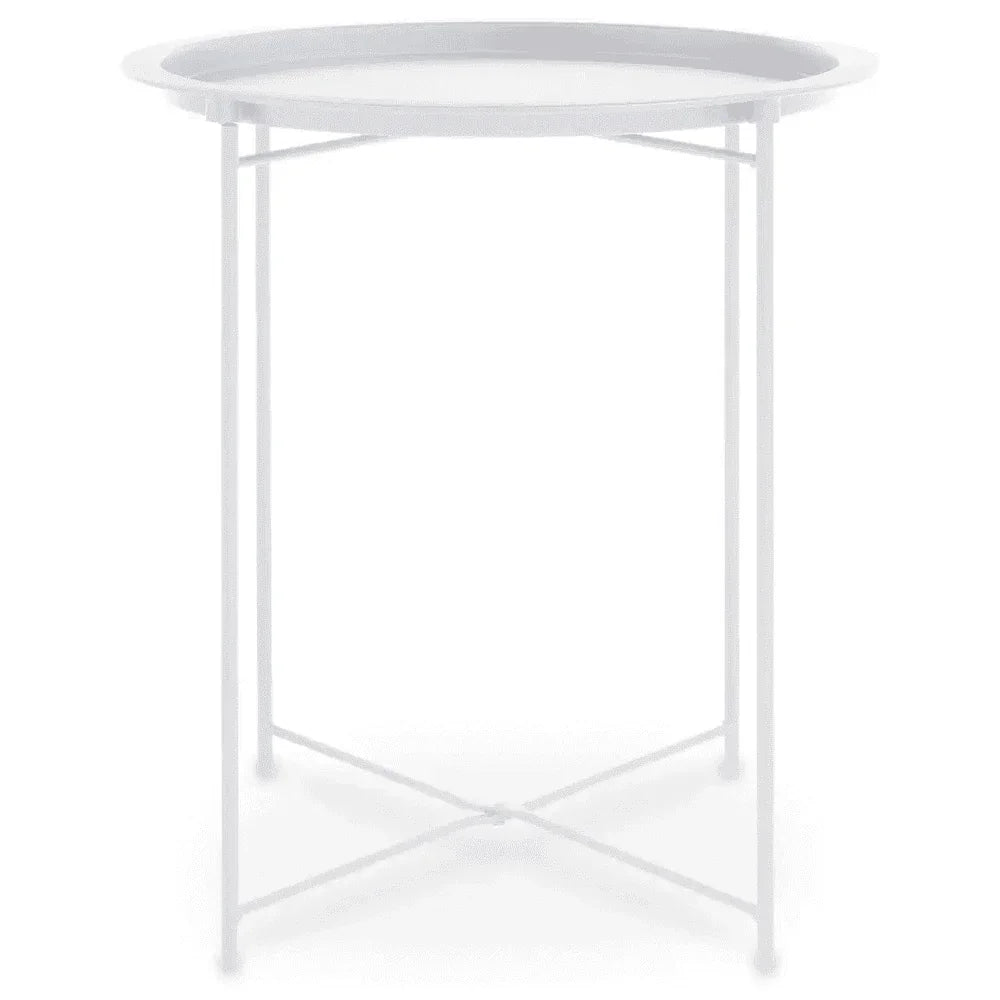 Bronzo Round White Side Table