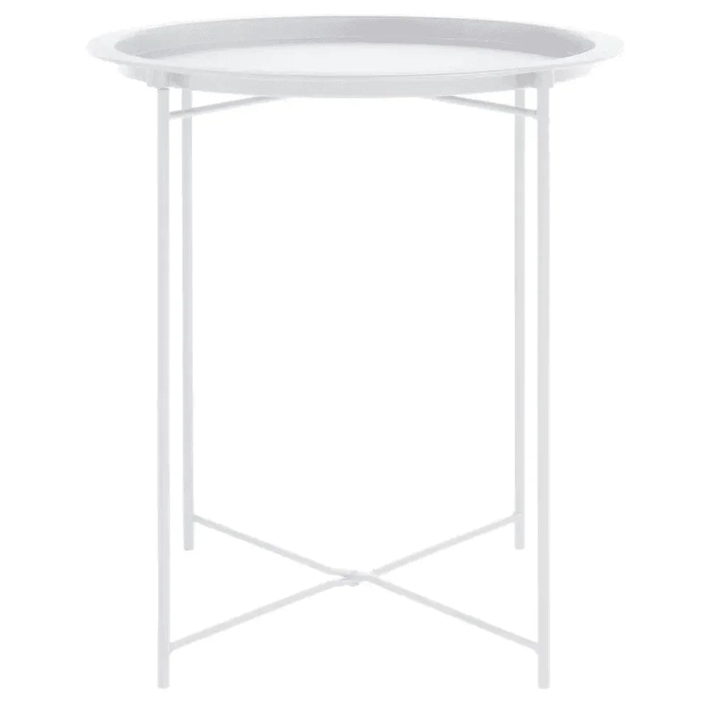 Bronzo Round White Side Table