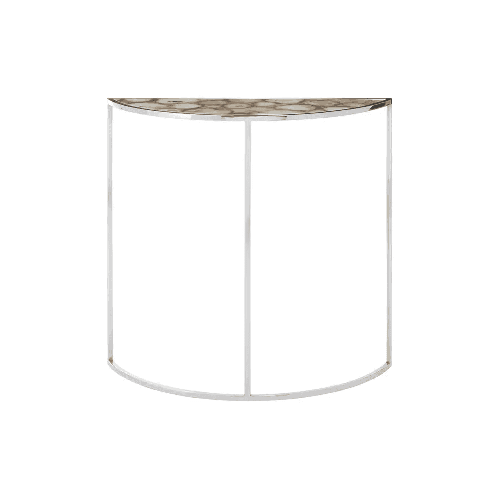 Luna Half Moon White Agate Top Table