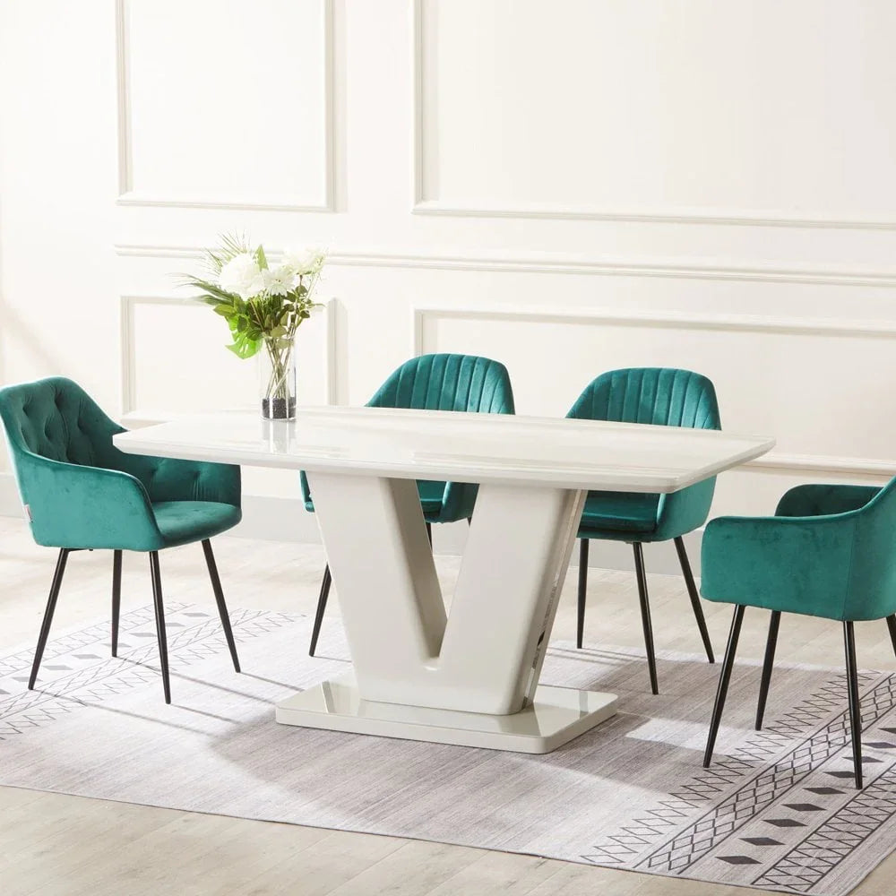 Vicenza Fixed Dining Table Light Grey