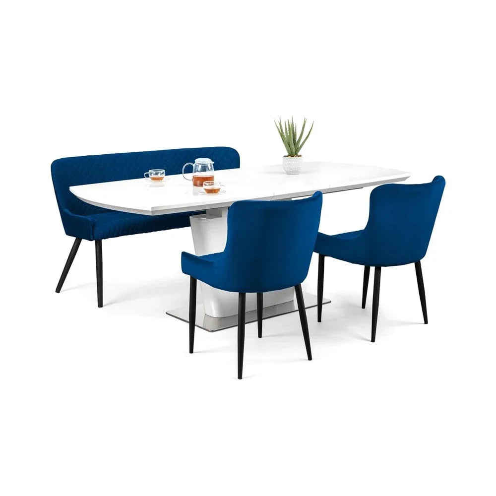 Luxe High Back Bench - Blue