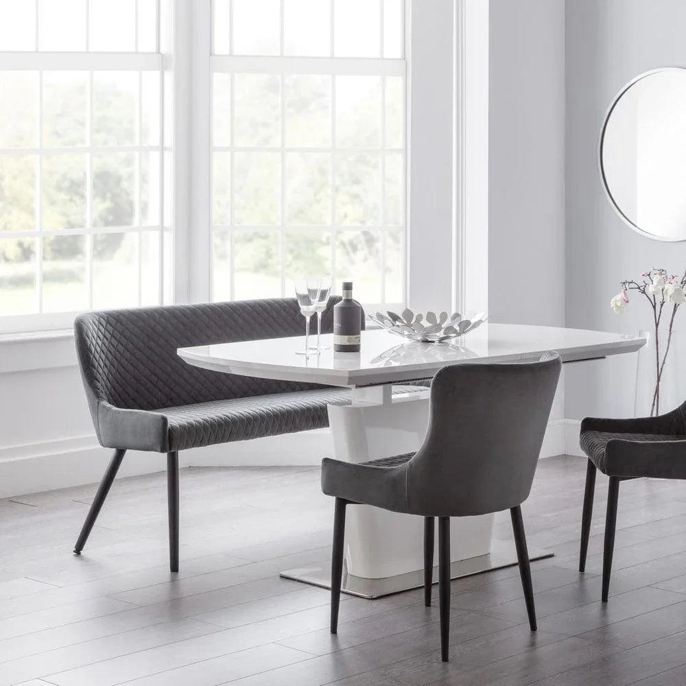 Luxe High Back Bench - Grey