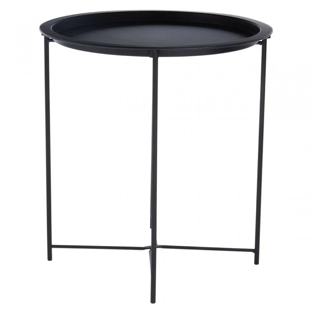 Bronzo Round Black Side Table