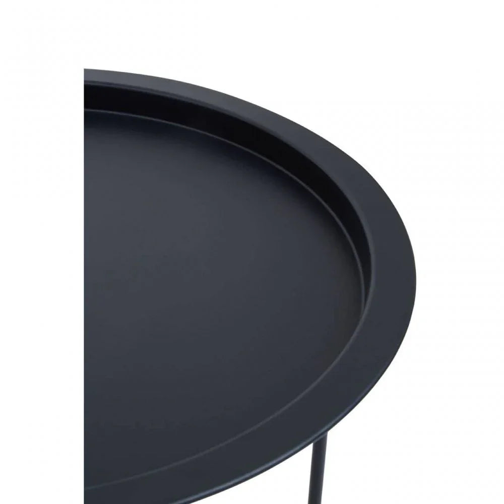 Bronzo Round Black Side Table