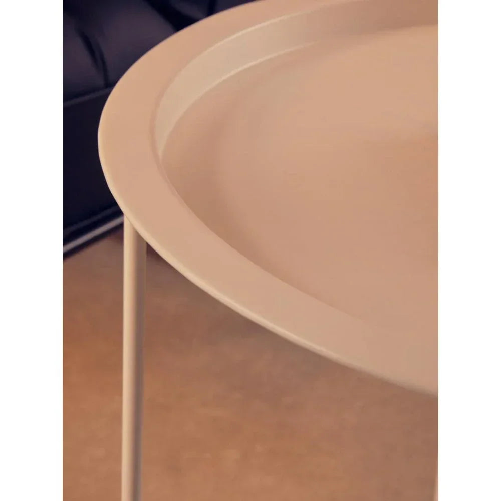 Bronzo Round White Side Table