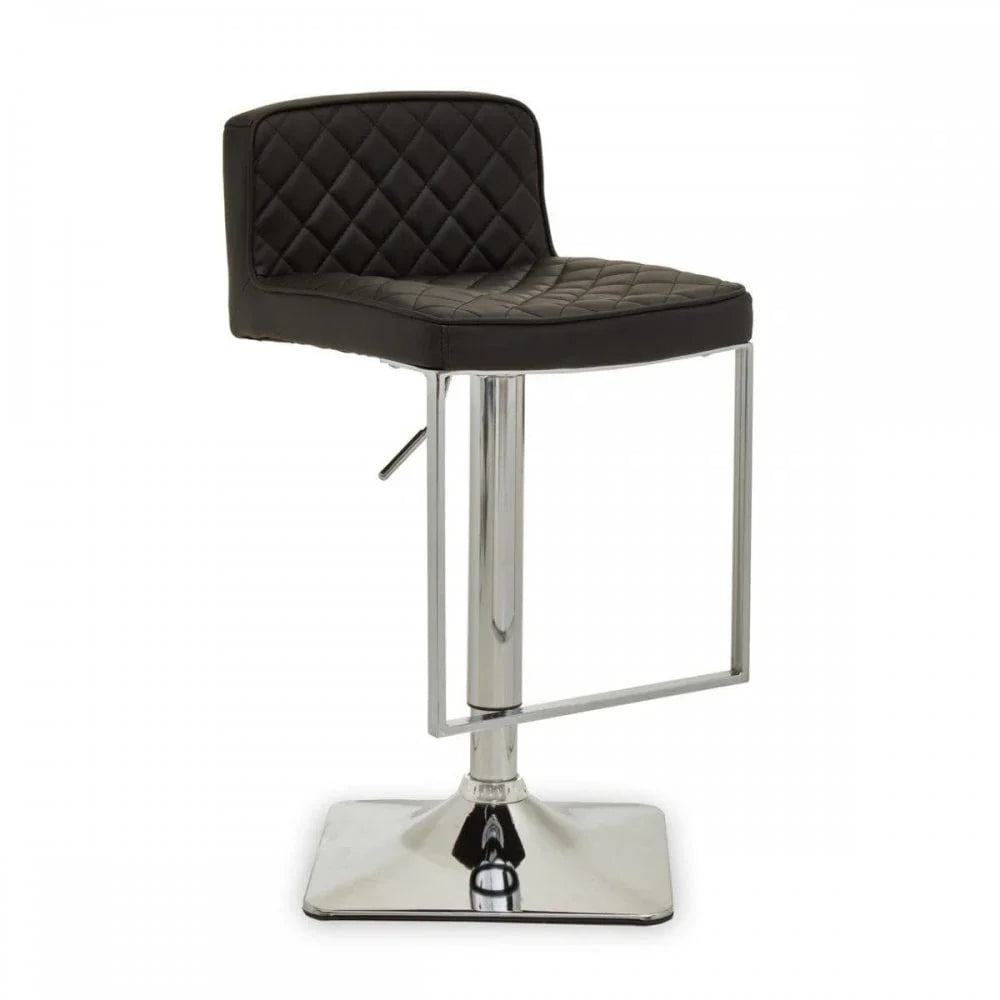 Elara Black And Chrome Bar Stool