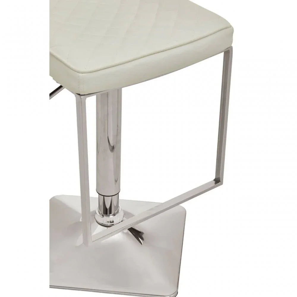 Elara White And Chrome Bar Stool