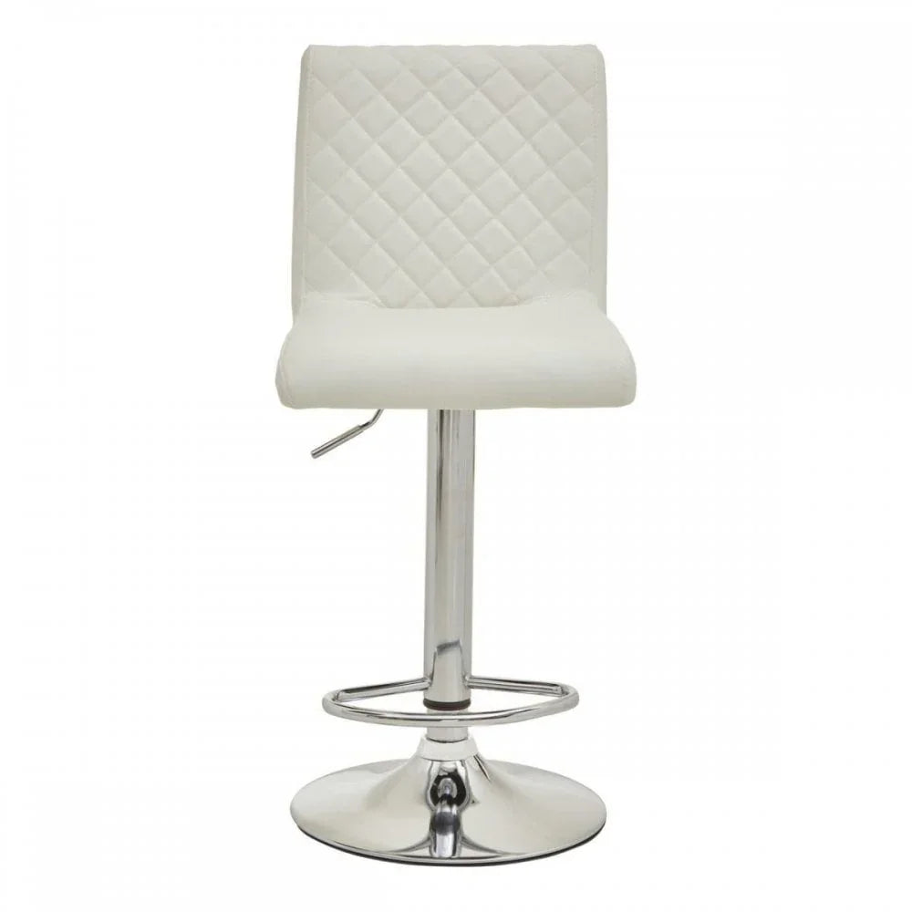 Elara White And Chrome Bar Stool