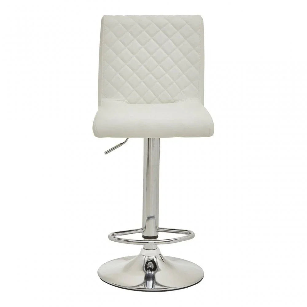 Elara White And Chrome Bar Stool