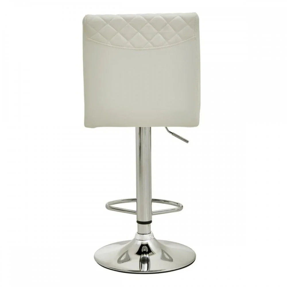 Elara White And Chrome Bar Stool
