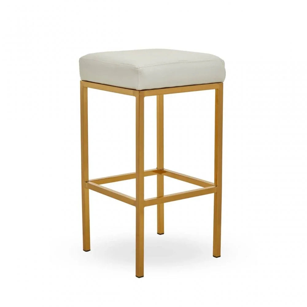 Elara White Pu Bar Stool