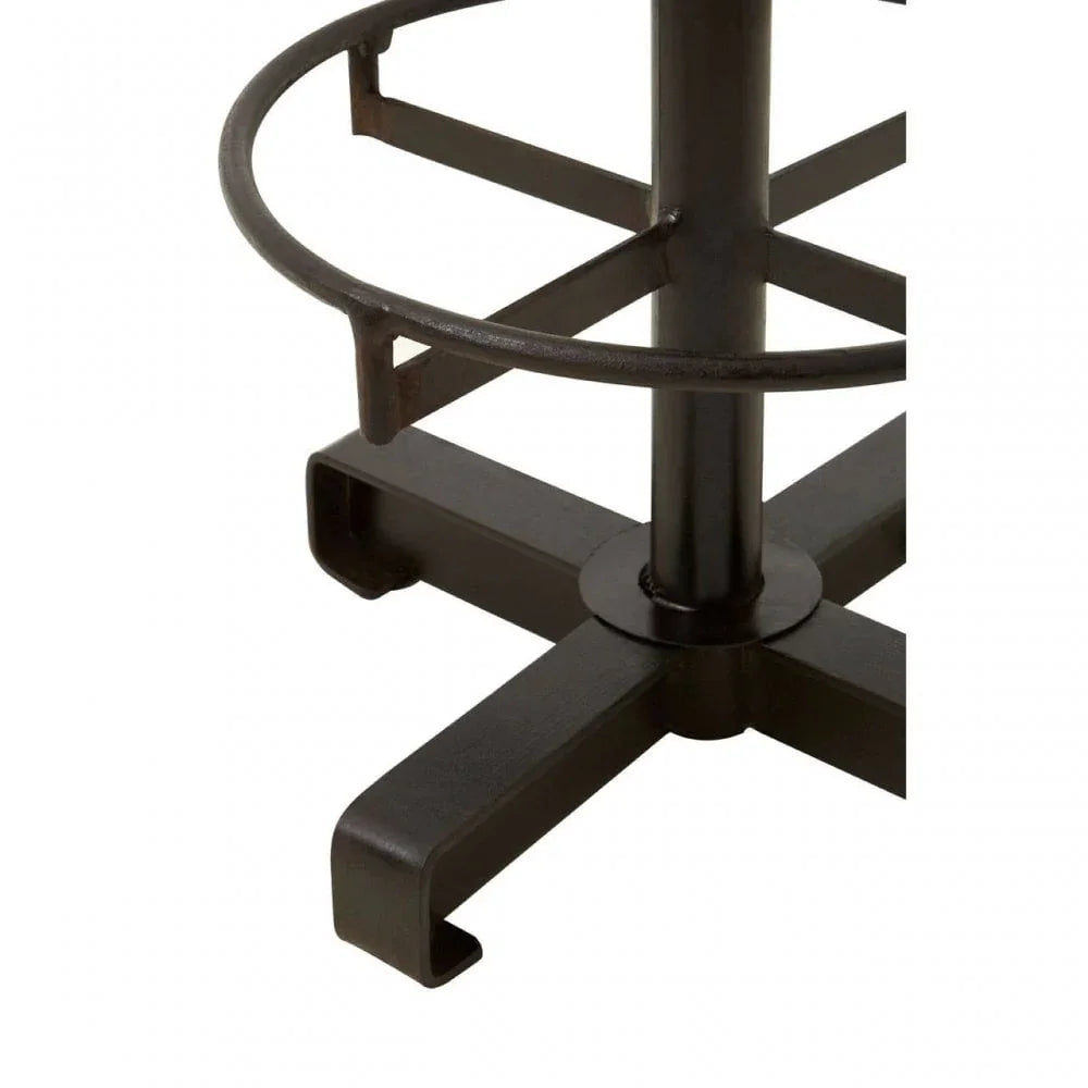 Bison Brown Leather Bar Stool