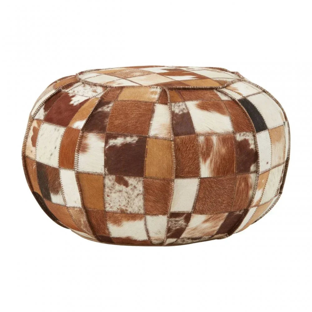 Bison Leather Pouffe