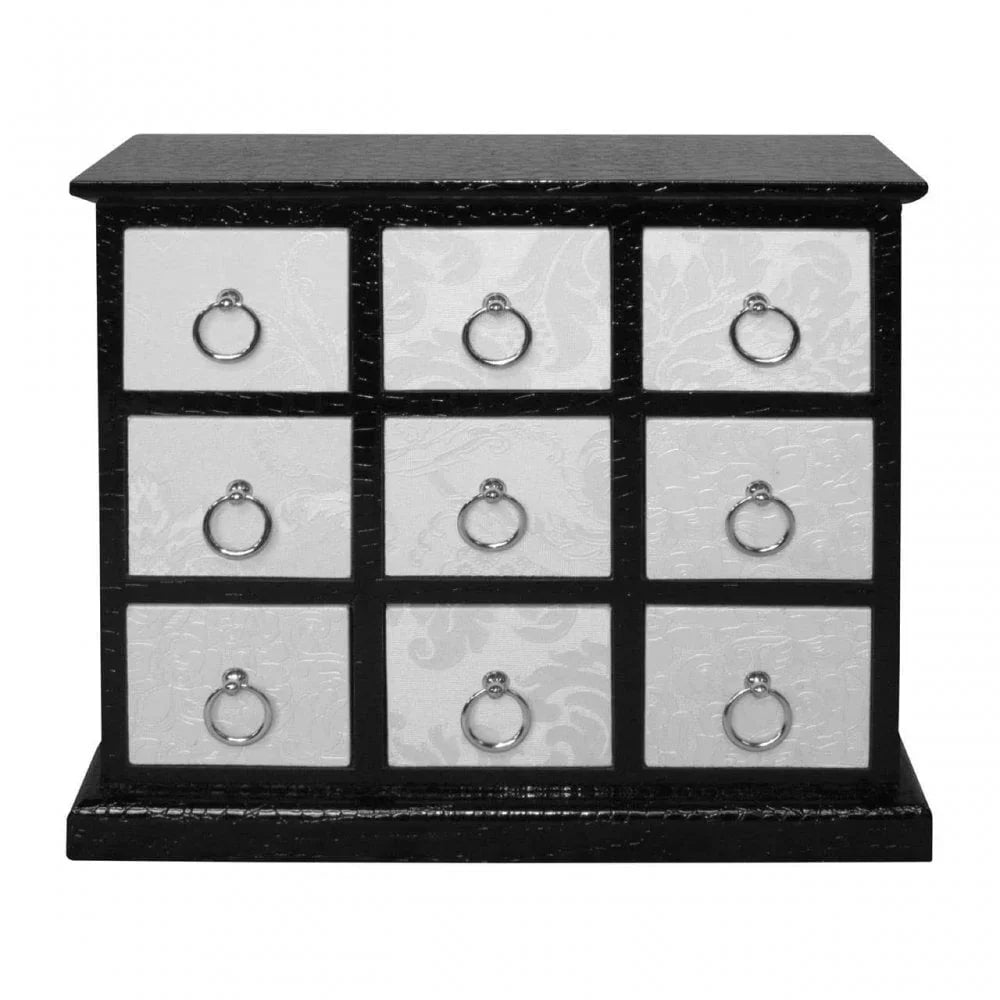 Clara 9 Drawer Crocodile Leather Effect Cabinet