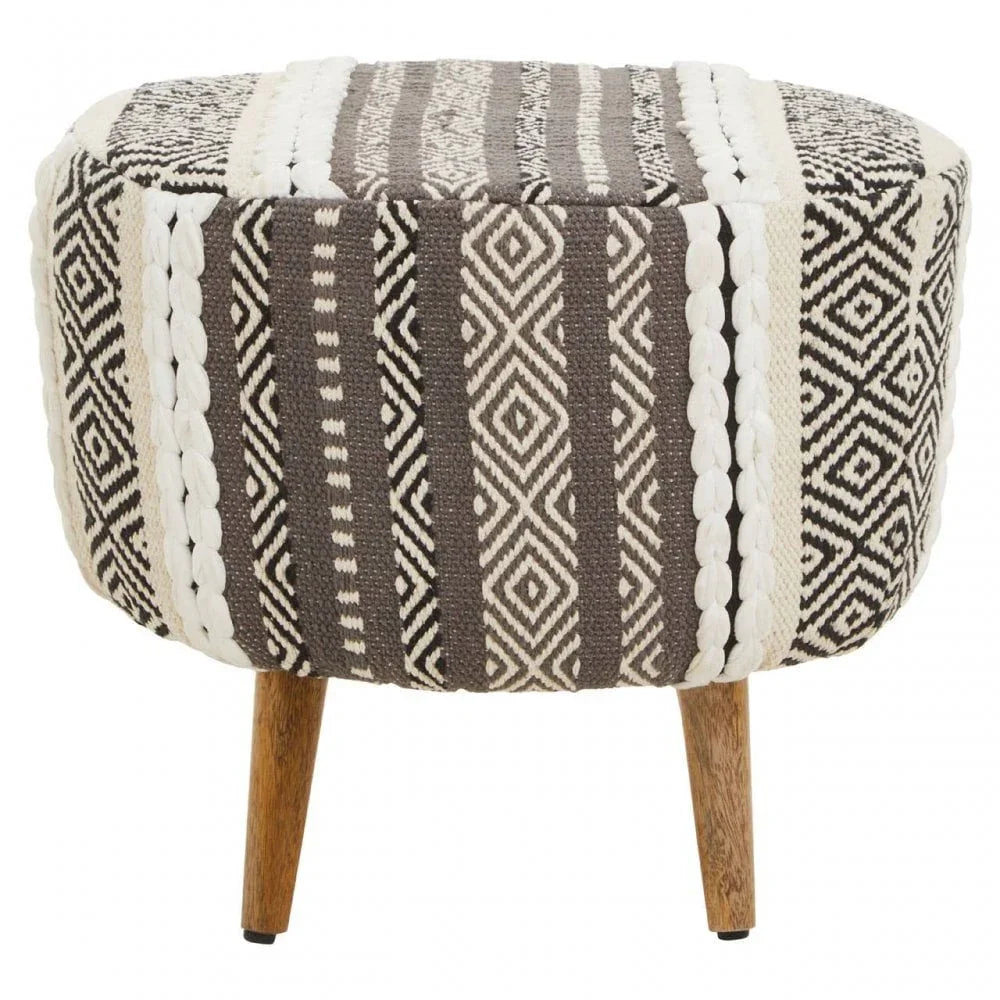 Safina Grey And White Stool
