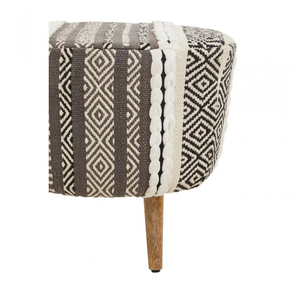 Safina Grey And White Stool