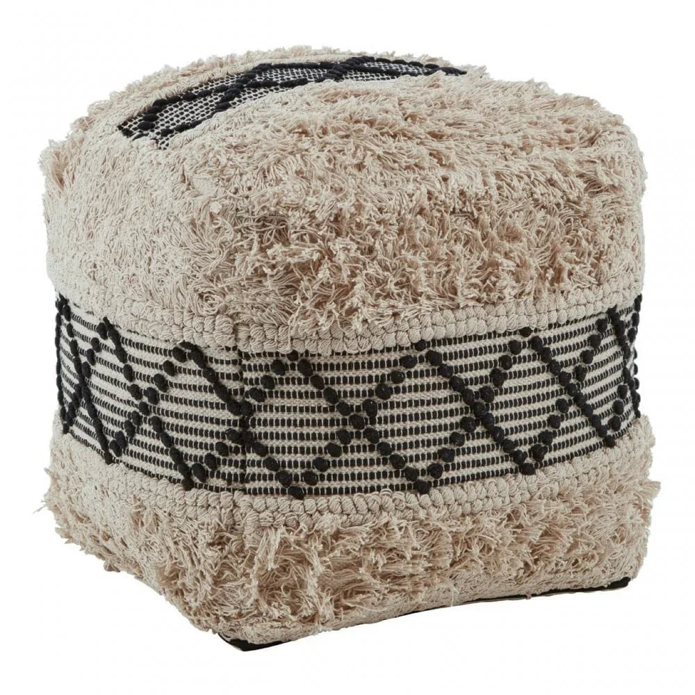 Safina White Pouffe