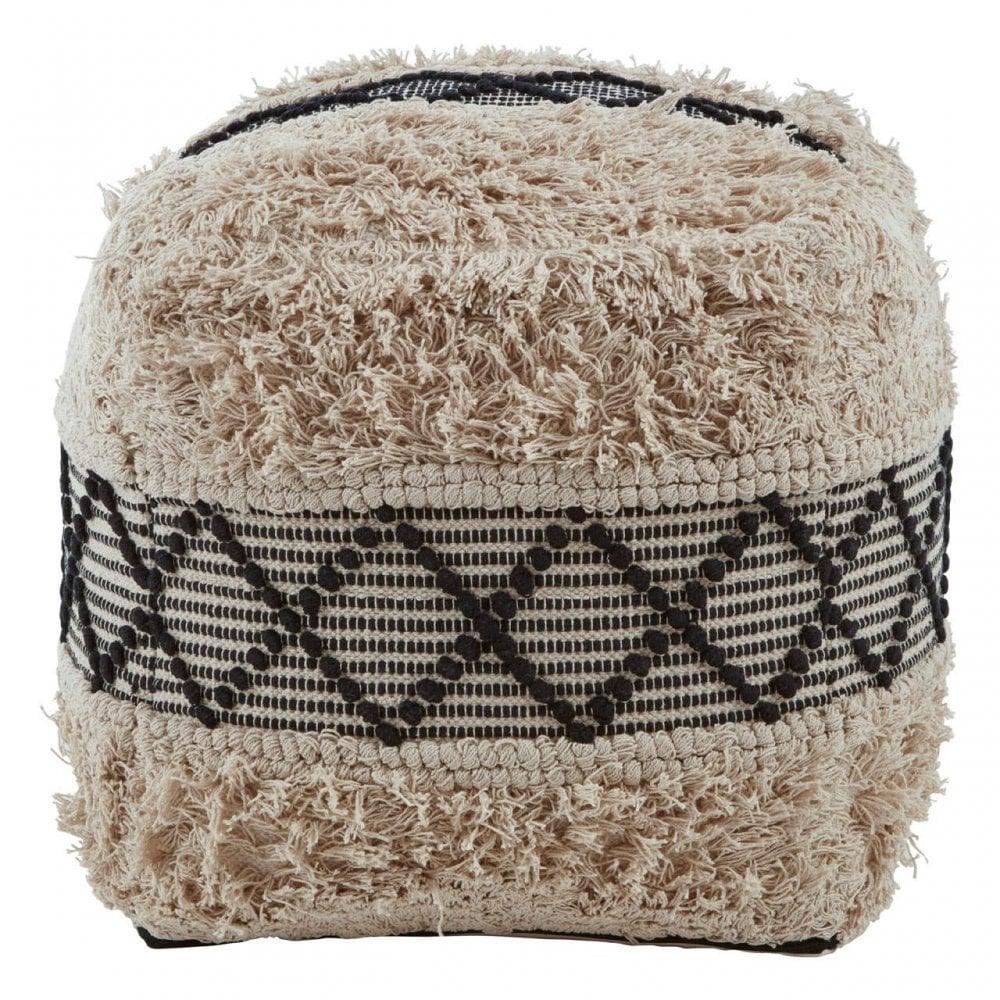 Safina White Pouffe