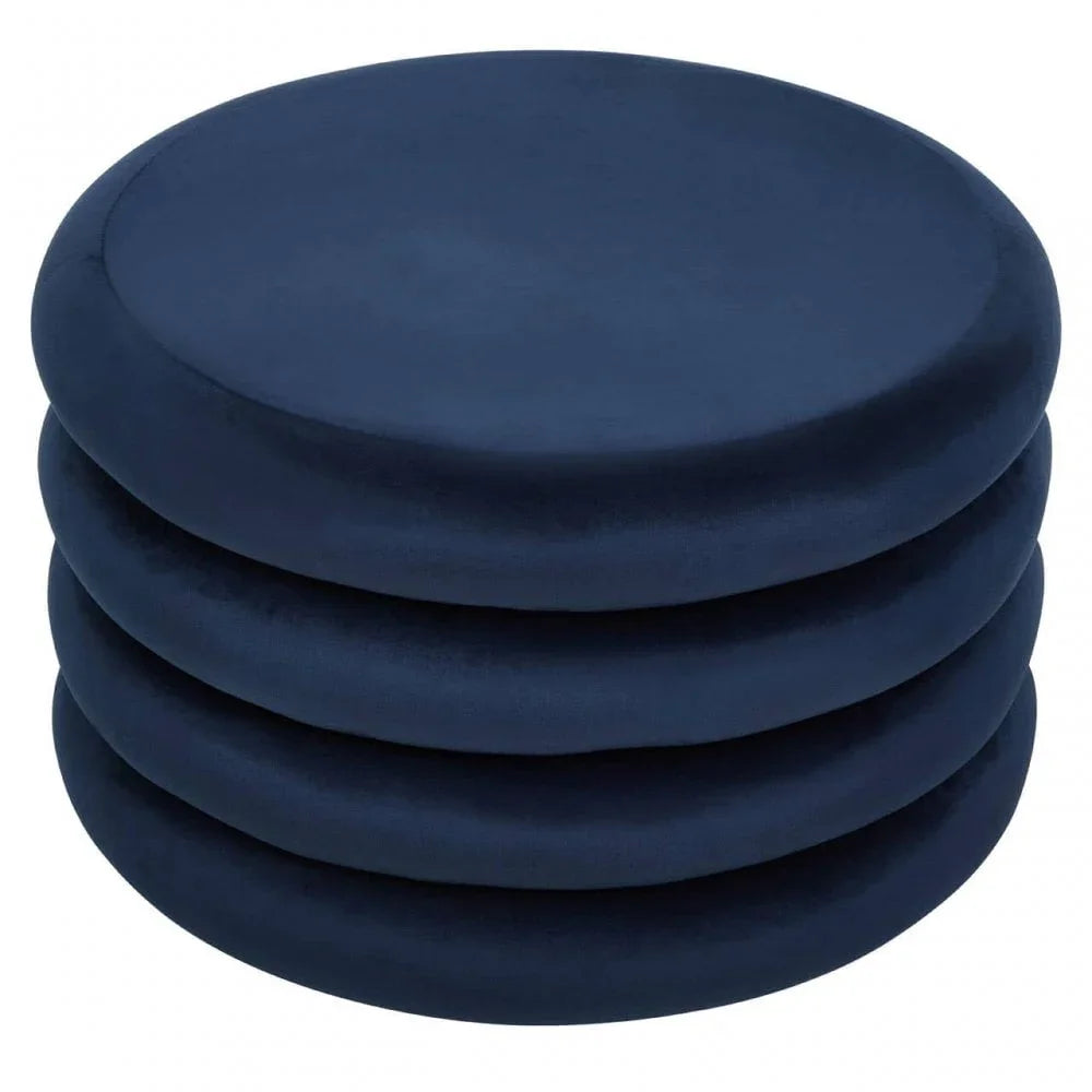 Lennox Midnight Blue Round Stool