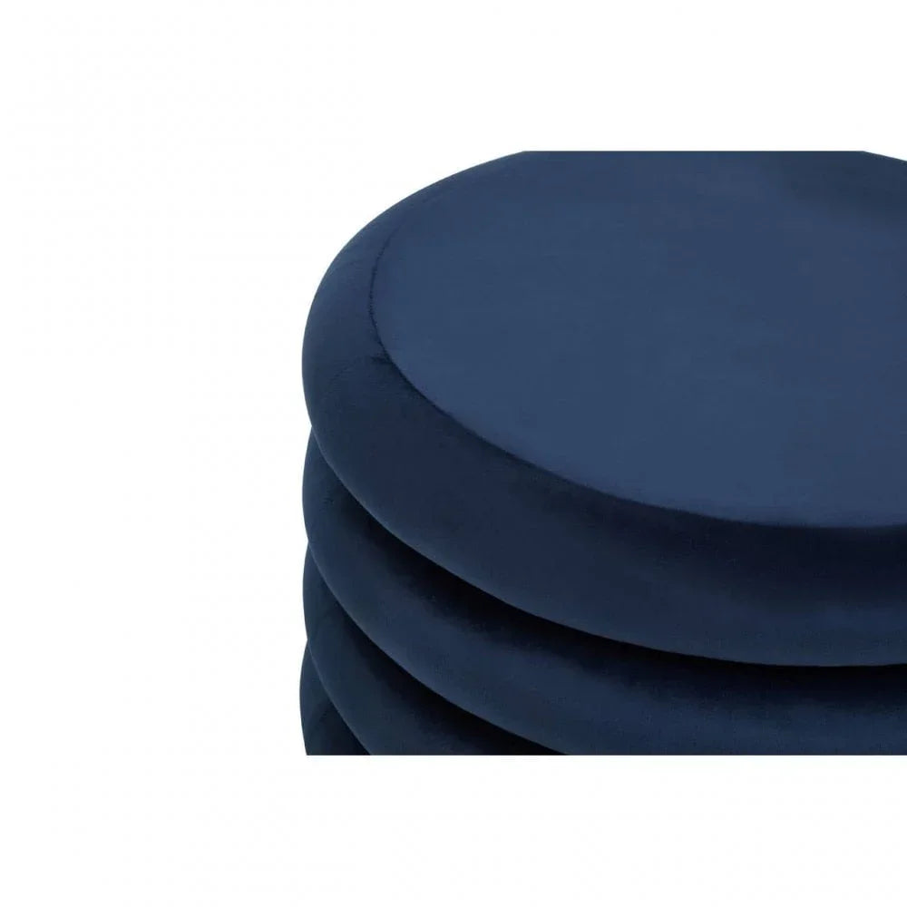 Lennox Midnight Blue Round Stool