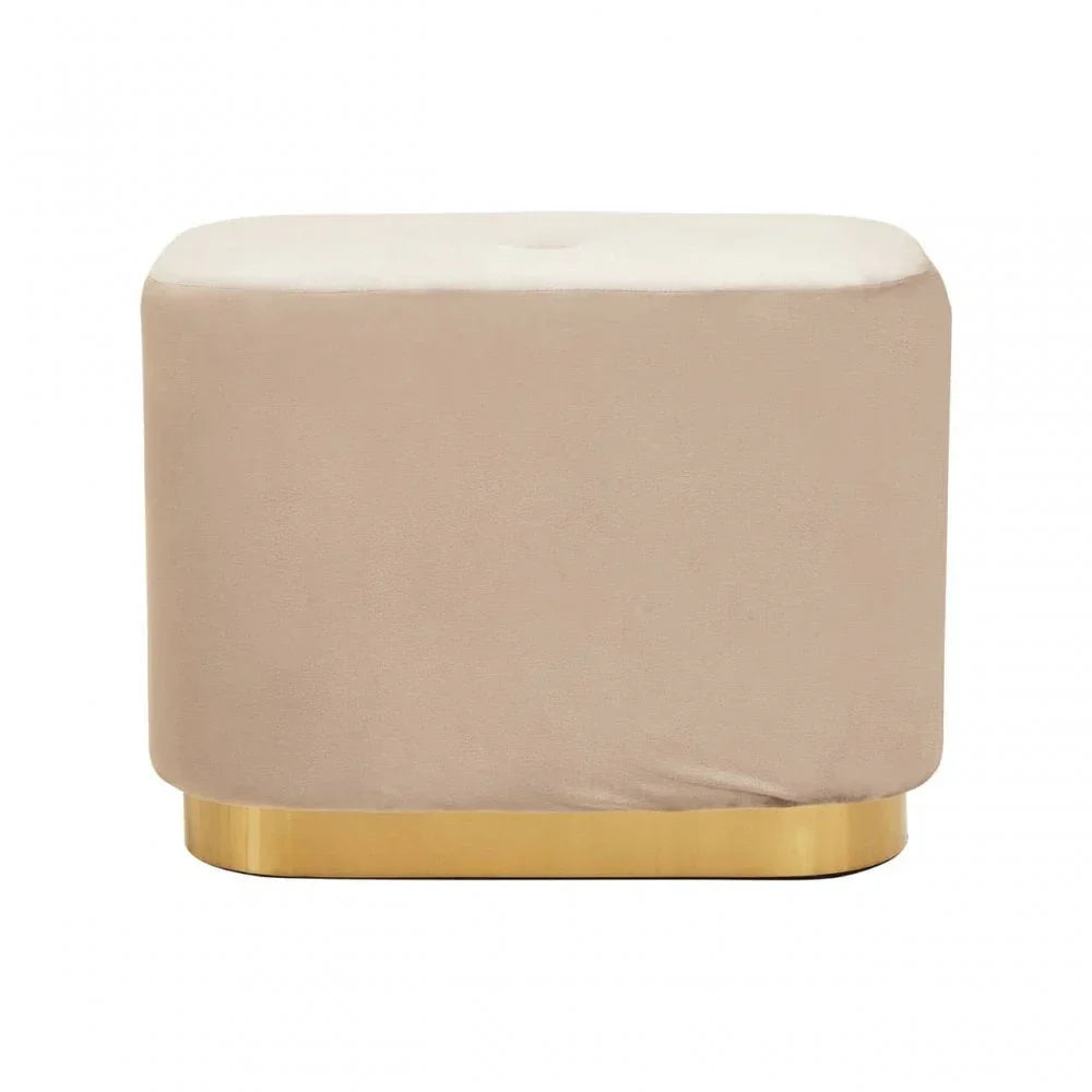 Lennox Mink Stool With Matte Gold Base