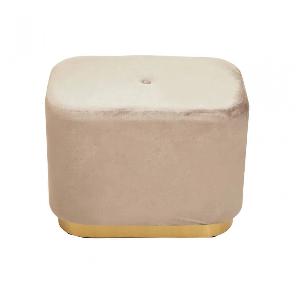 Lennox Mink Stool With Matte Gold Base
