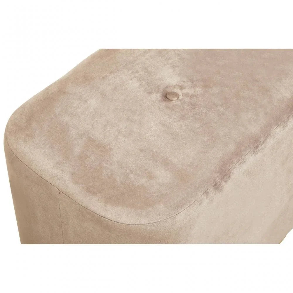 Lennox Mink Stool With Matte Gold Base