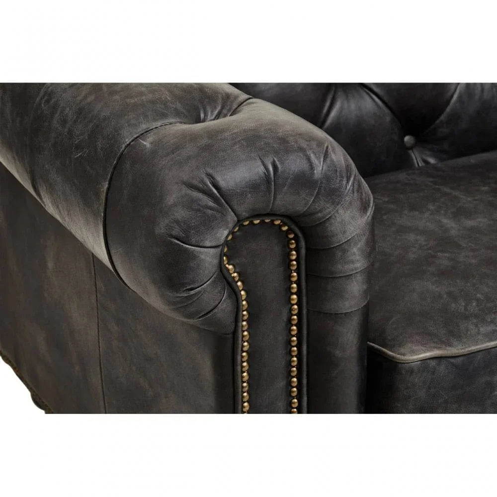 Everett Ebony Leather Sofa