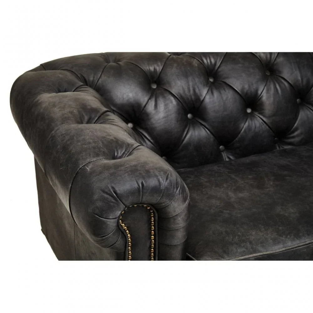 Everett Ebony Leather Sofa