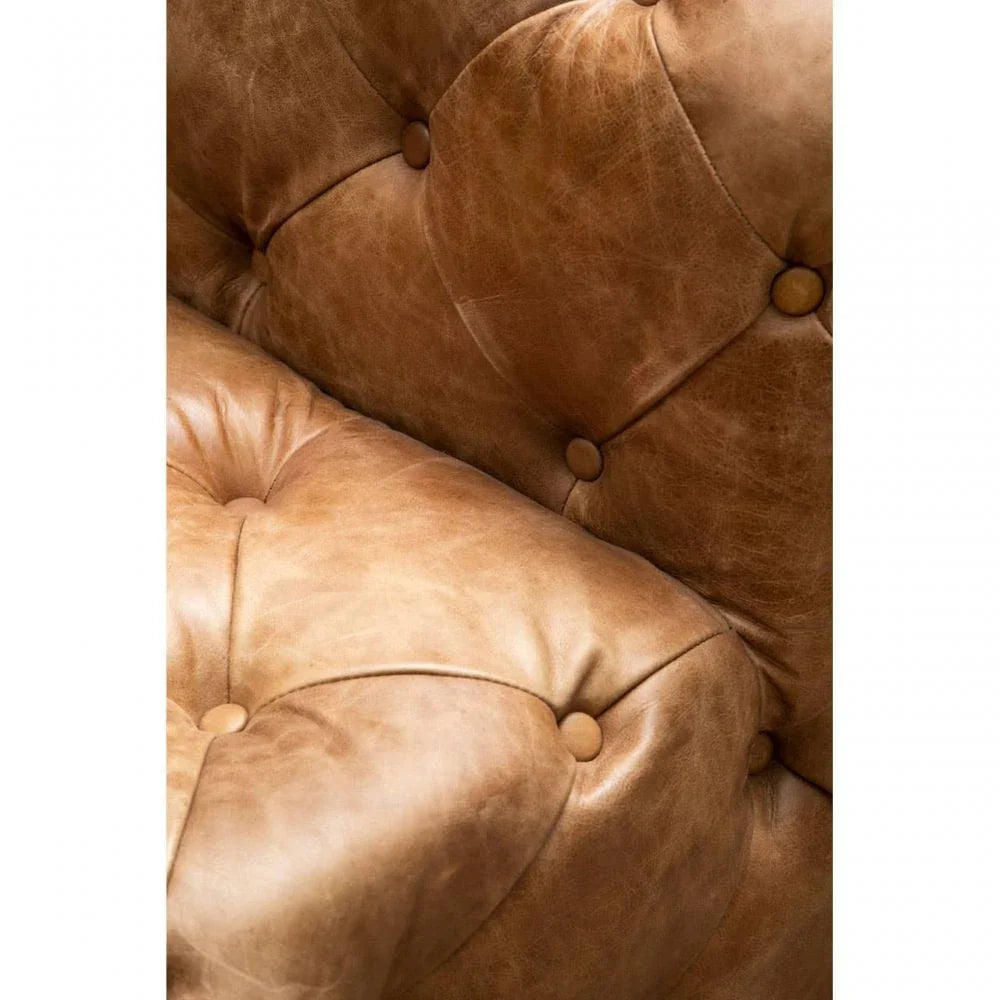 Everett Tufted Leather Left Arm Sofa