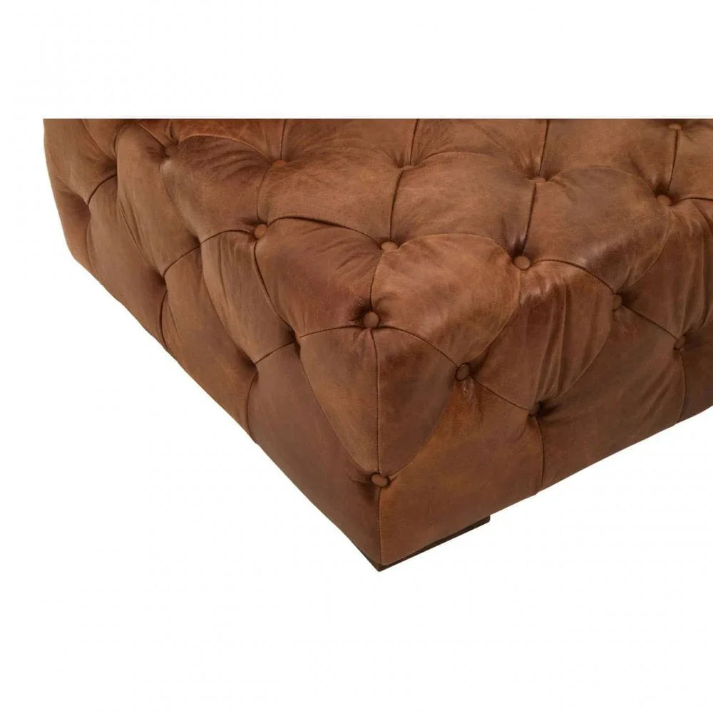 Everett Tufted Leather Left Arm Sofa