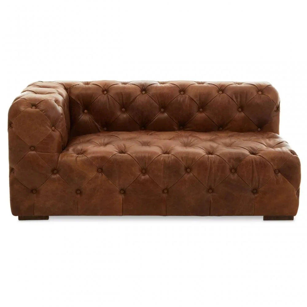 Everett Tufted Leather Right Arm Sofa