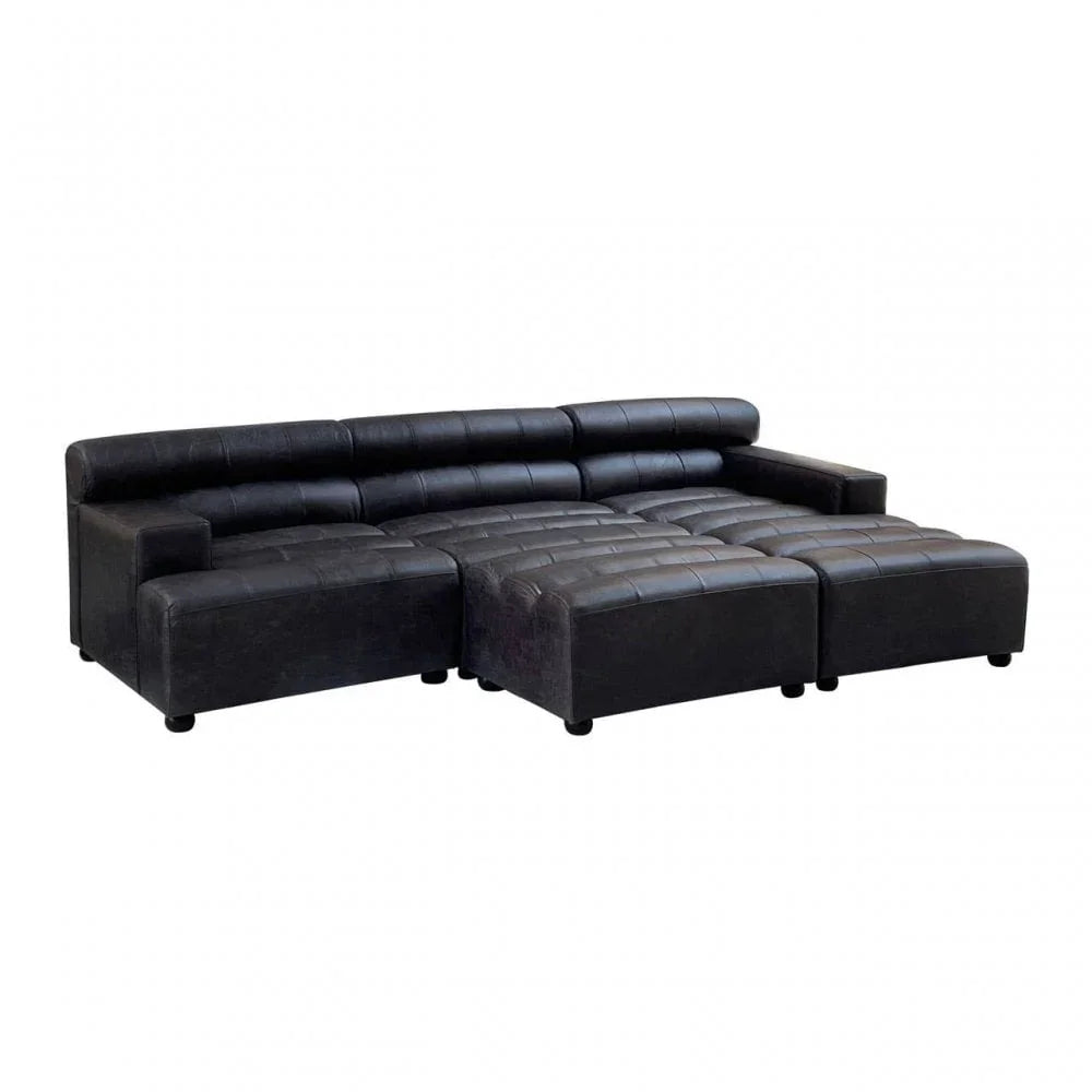 Hudson Left Arm Leather Chaise