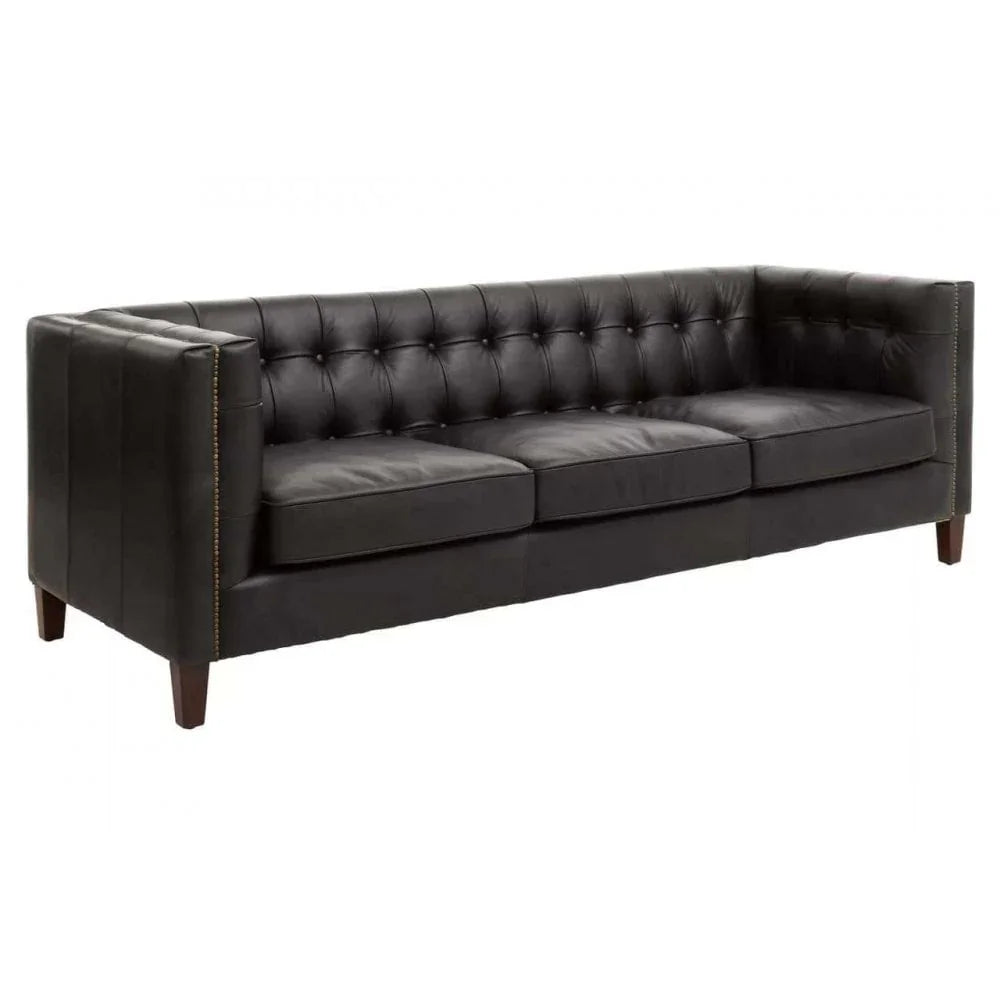 Hudson Three Seater Leather Sofa