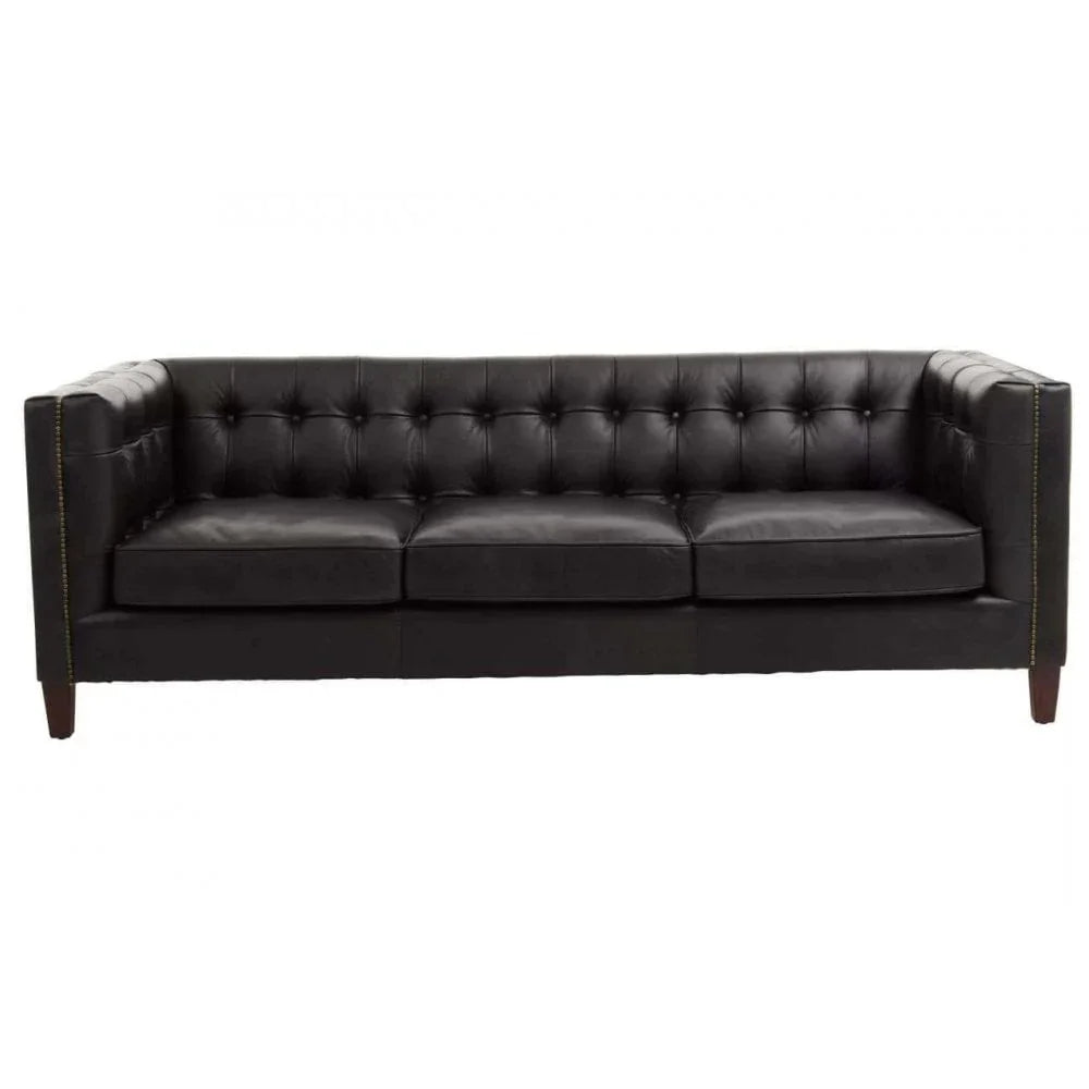 Hudson Three Seater Leather Sofa