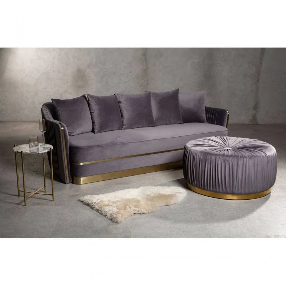 Cassia Grey Footstool