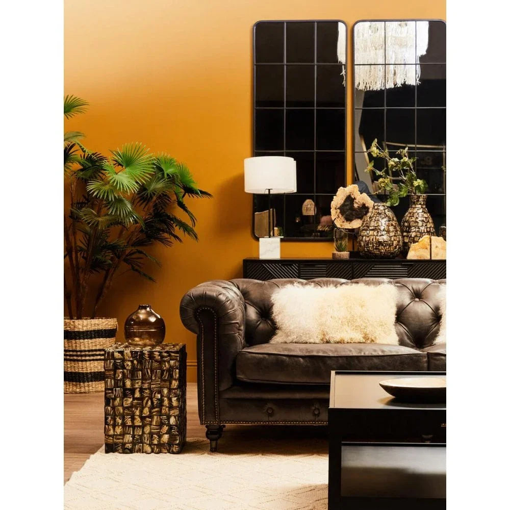 Cambridge Dark Grey Leather Chesterfield Sofa