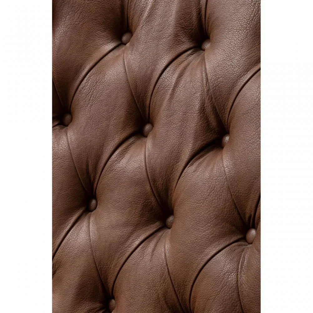 Avalon Brown Leather Effect Chair with Winged Back