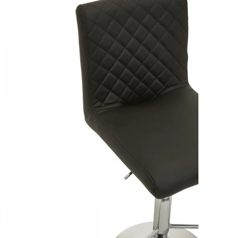 Elara Black And Chrome Bar Stool