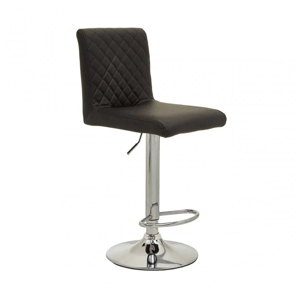 Elara Black And Chrome Bar Stool