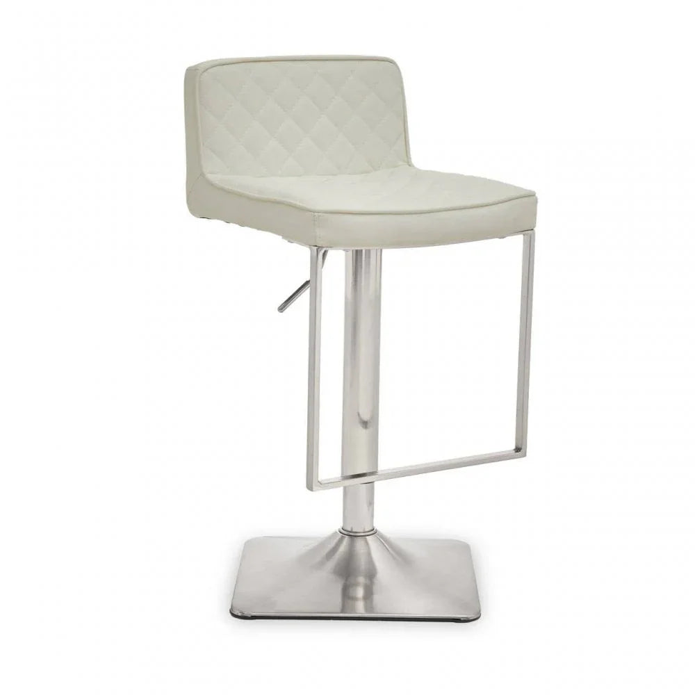 Elara White And Chrome Bar Stool