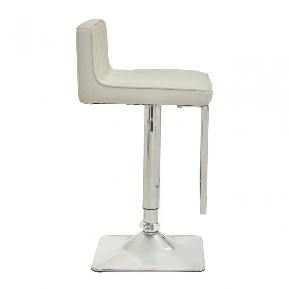 Elara White And Chrome Bar Stool