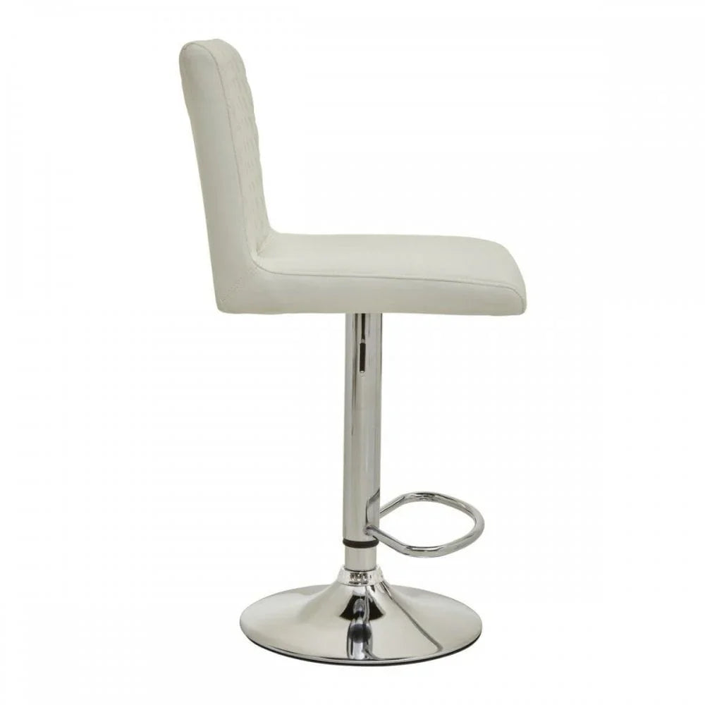 Elara White And Chrome Bar Stool