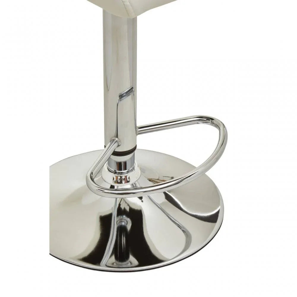Elara White And Chrome Bar Stool