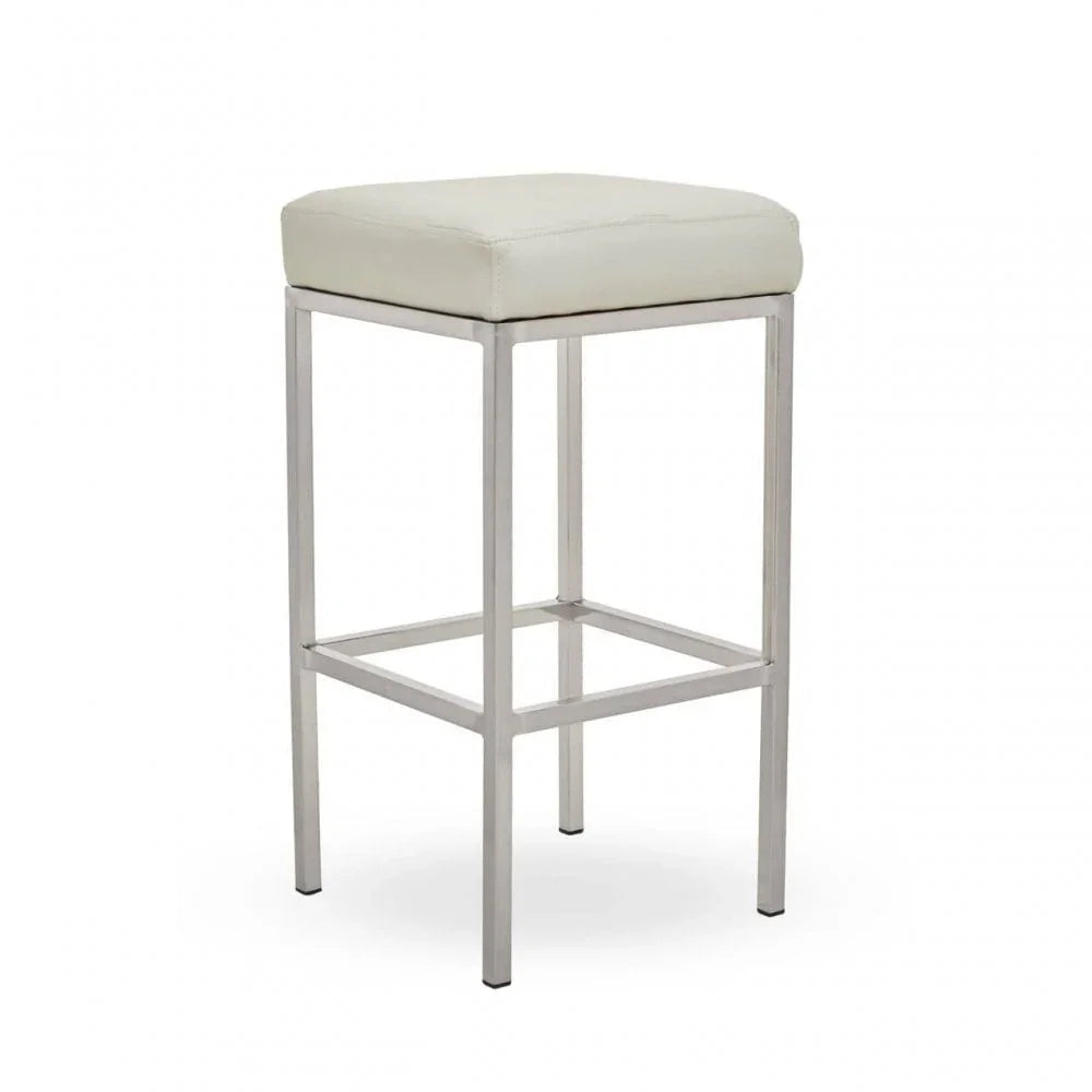 Elara White Pu Bar Stool