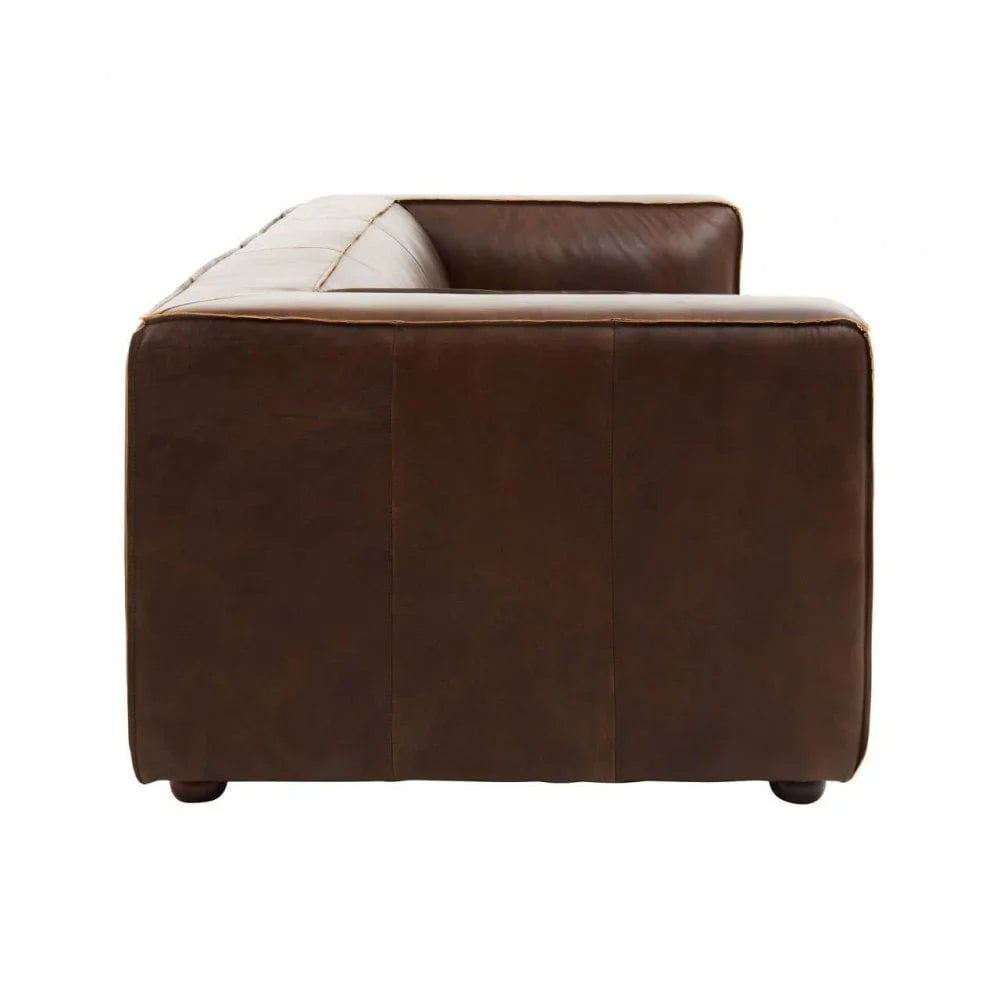 Hudson Three Seater Leather Sofa