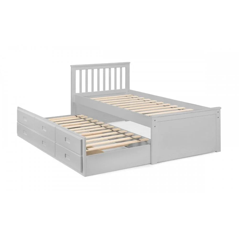 Maisie Bed With Underbed And Drawers - Light Grey